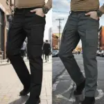 2Pcs (Combo) Urban Slim 8 Pocket Twill Stitch Cargo Gabardine Pants - Black & Grey