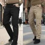 2Pcs (Combo) Urban Slim 8 Pocket Twill Stitch Cargo Gabardine Pants - Black & Khaki