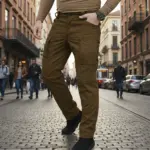 Urban Slim 8 Pocket Twill Stitch Cargo Gabardine Pants - Dark Brown