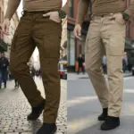2Pcs (Combo) Urban Slim 8 Pocket Twill Stitch Cargo Gabardine Pants - Dark Brown & Khaki