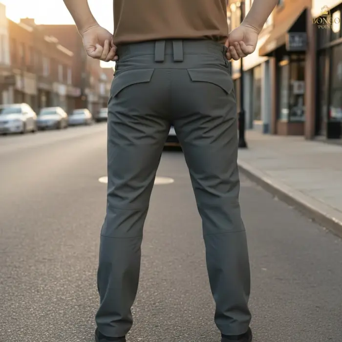 Urban Slim 8 Pocket Twill Stitch Cargo Gabardine Pants - Grey - Image 2