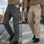 2Pcs (Combo) Urban Slim 8 Pocket Twill Stitch Cargo Gabardine Pants - Grey & Khaki