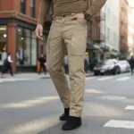 Urban Slim 8 Pocket Twill Stitch Cargo Gabardine Pants - Khaki