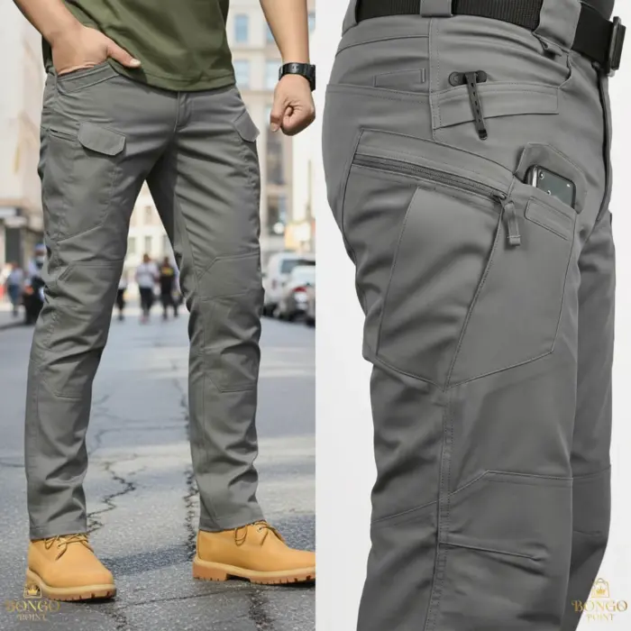 Performance Utility 10 Pocket Twill Stitch Cargo Gabardine Pants - Ash - Image 4