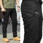 Performance Utility 10 Pocket Twill Stitch Cargo Gabardine Pants - Black - Image 4