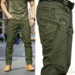 Performance Utility 10 Pocket Twill Stitch Cargo Gabardine Pants - Olive - Image 4