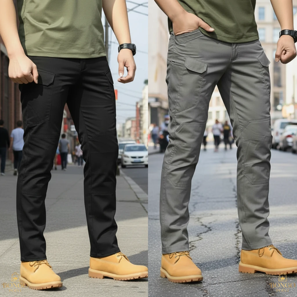 Performance Utility Cargo Pants - Black + Ash 2Pcs (Combo) Performance Utility 10 Pocket Twill Stitch Cargo Gabardine Pants - Black & Ash - Image 1
