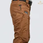 Performance Utility 10 Pocket Twill Stitch Cargo Gabardine Pants - Dark Brown - Image 2