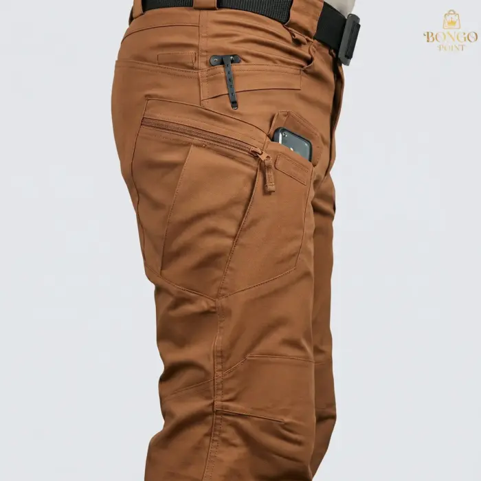Performance Utility 10 Pocket Twill Stitch Cargo Gabardine Pants - Dark Brown - Image 2