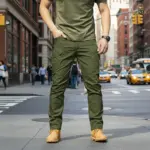 Performance Utility 10 Pocket Twill Stitch Cargo Gabardine Pants - Olive