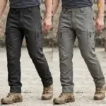 2Pcs (Combo) Strike Force 10 Pocket Twill Stitch Cargo Gabardine Pants - Black & Gray