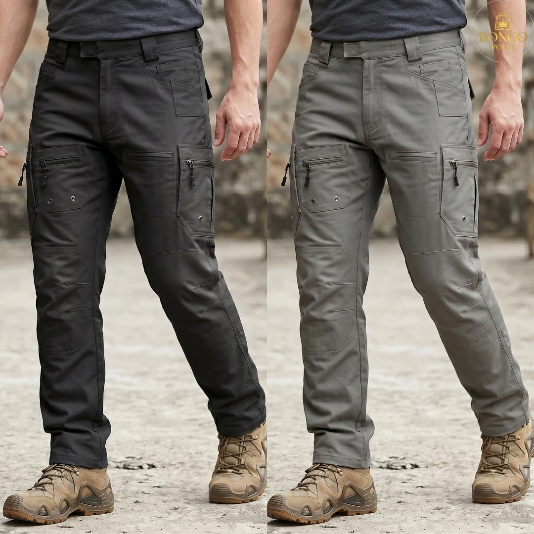 Strike Force Cargo Pants_Black and Gray 2Pcs (Combo) Strike Force 10 Pocket Twill Stitch Cargo Gabardine Pants - Black & Gray - Image 1