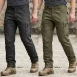 2Pcs (Combo) Strike Force 10 Pocket Twill Stitch Cargo Gabardine Pants - Black & Olive