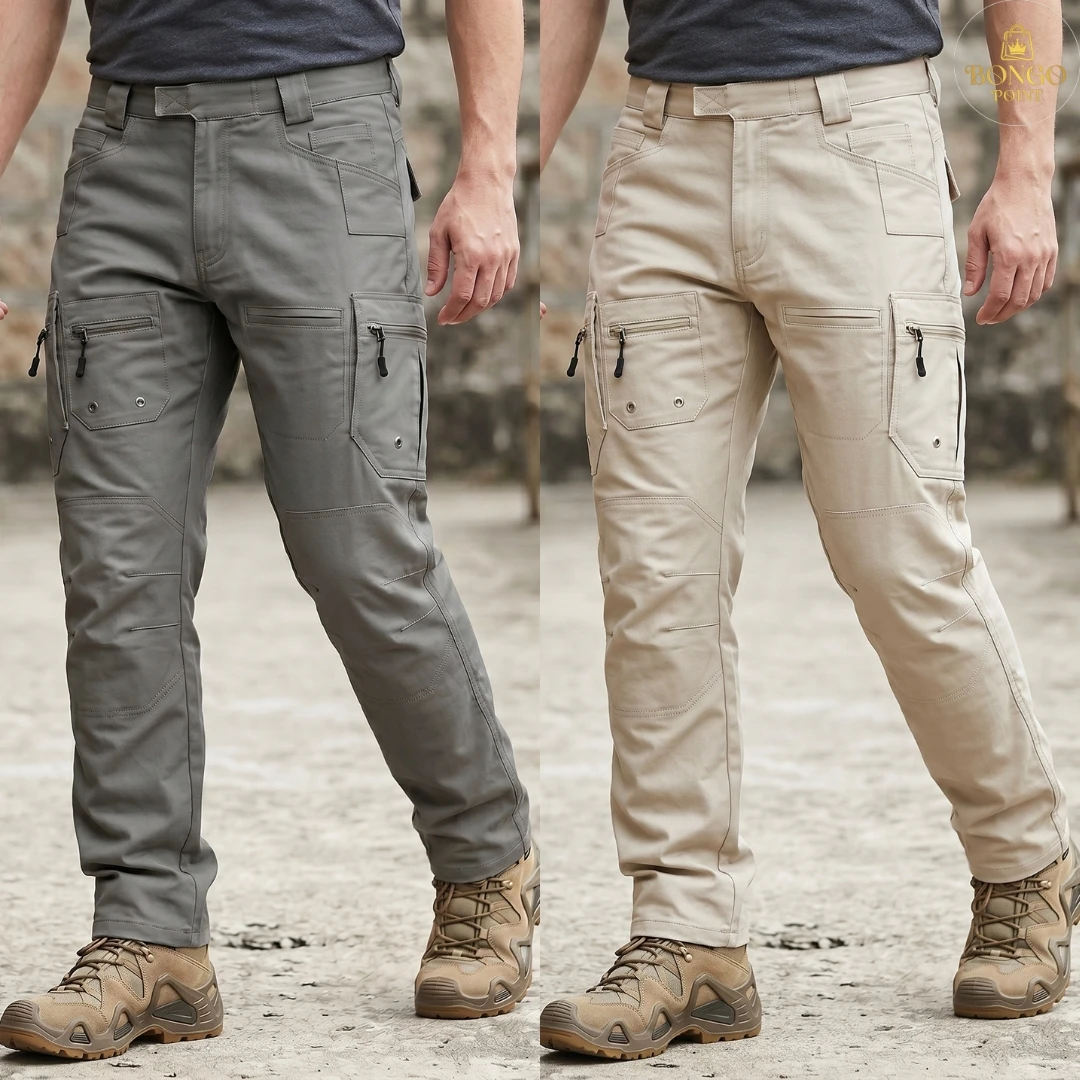 Strike Force Cargo Pants_Gray and Khaki 2Pcs (Combo) Strike Force 10 Pocket Twill Stitch Cargo Gabardine Pants - Gray & Khaki - Image 1