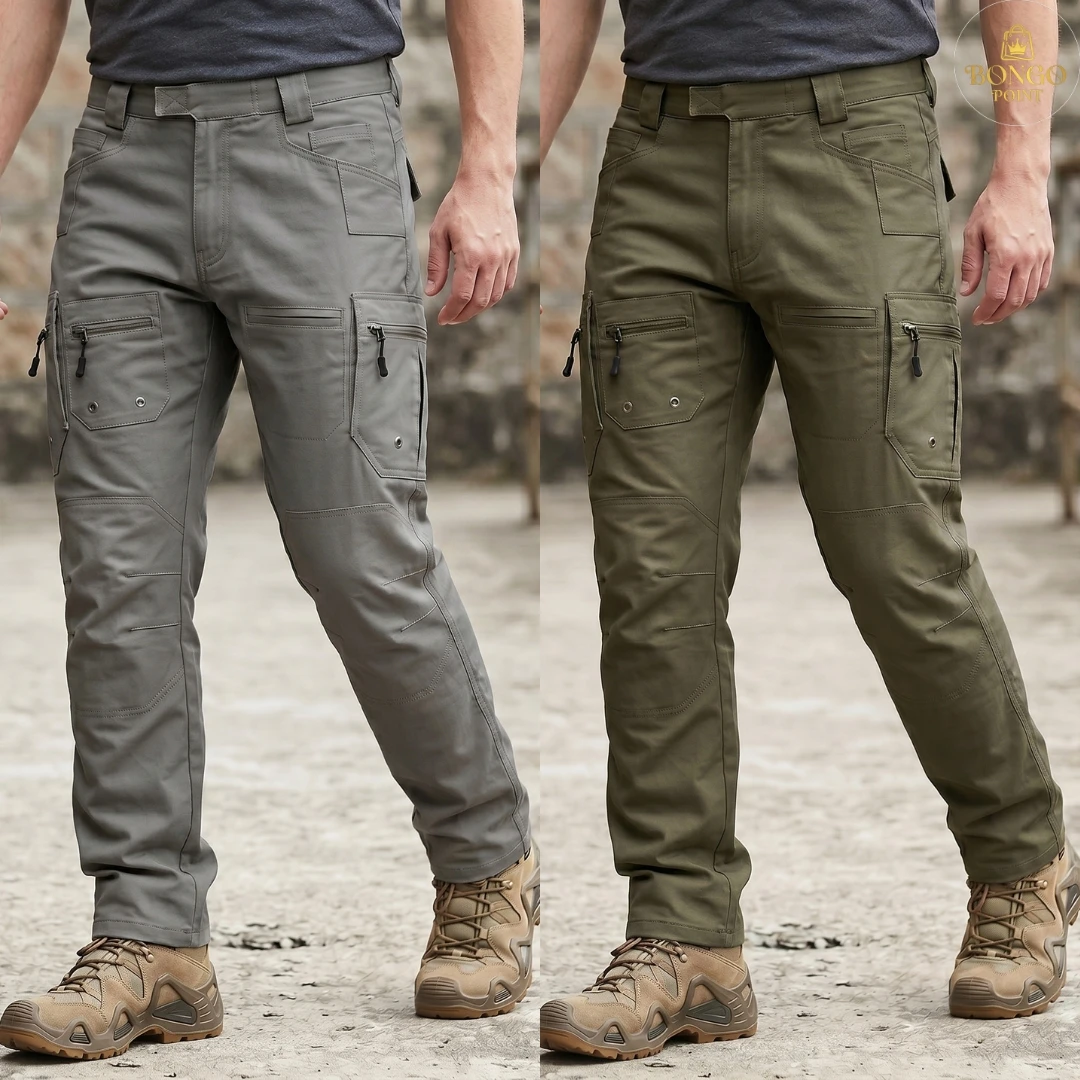 Strike Force Cargo Pants_Gray and Olive 2Pcs (Combo) Strike Force 10 Pocket Twill Stitch Cargo Gabardine Pants - Gray & Olive - Image 1