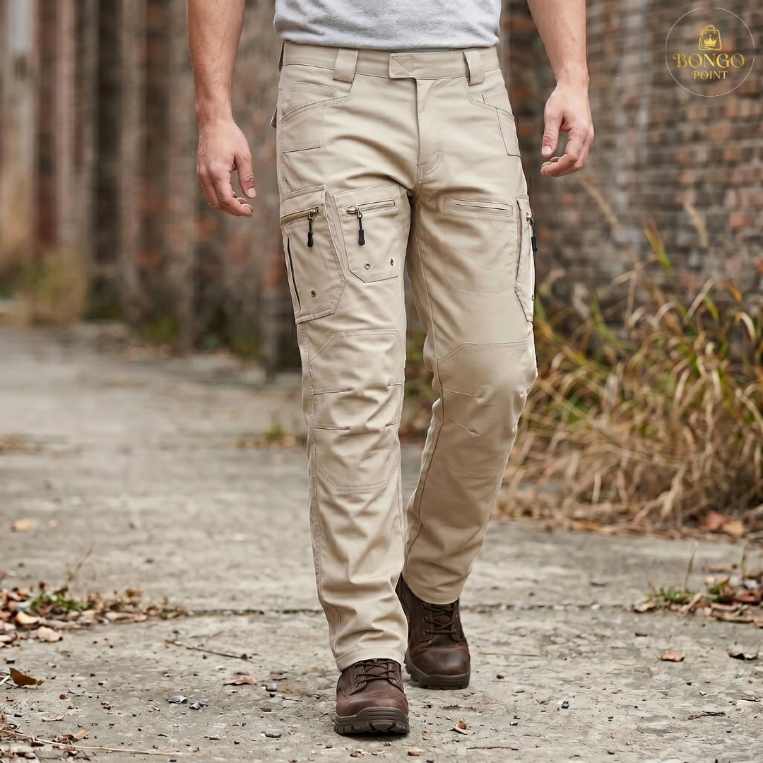 Strike Force Cargo Pants_Khaki-1 Strike Force 10 Pocket Twill Stitch Cargo Gabardine Pants - Khaki - Image 1