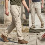 Strike Force 10 Pocket Twill Stitch Cargo Gabardine Pants - Khaki - Image 2