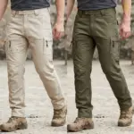 2Pcs (Combo) Strike Force 10 Pocket Twill Stitch Cargo Gabardine Pants - Khaki & Olive