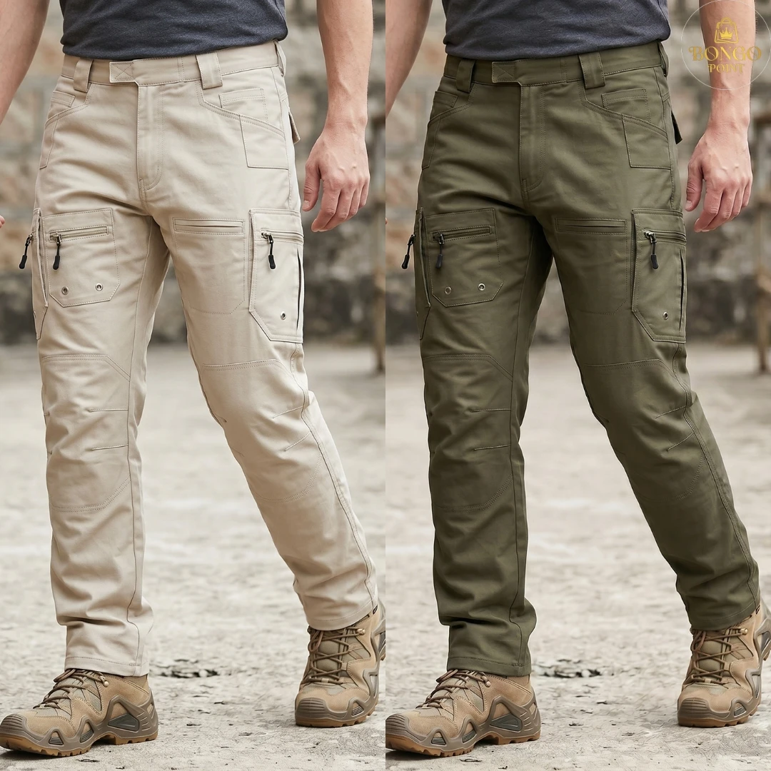 Strike Force Cargo Pants_Khaki and Olive 2Pcs (Combo) Strike Force 10 Pocket Twill Stitch Cargo Gabardine Pants - Khaki & Olive - Image 1